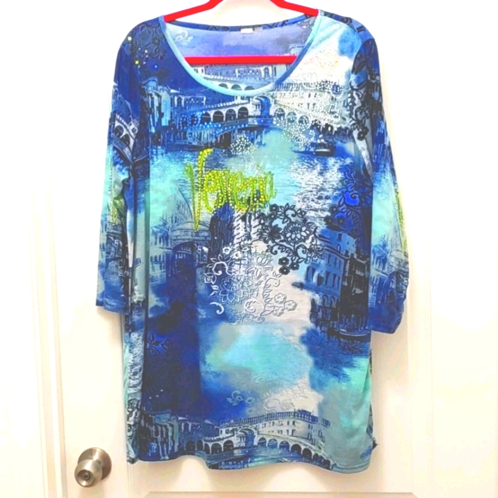 261T405 Blue Paisley Venezia Vintage Tunic